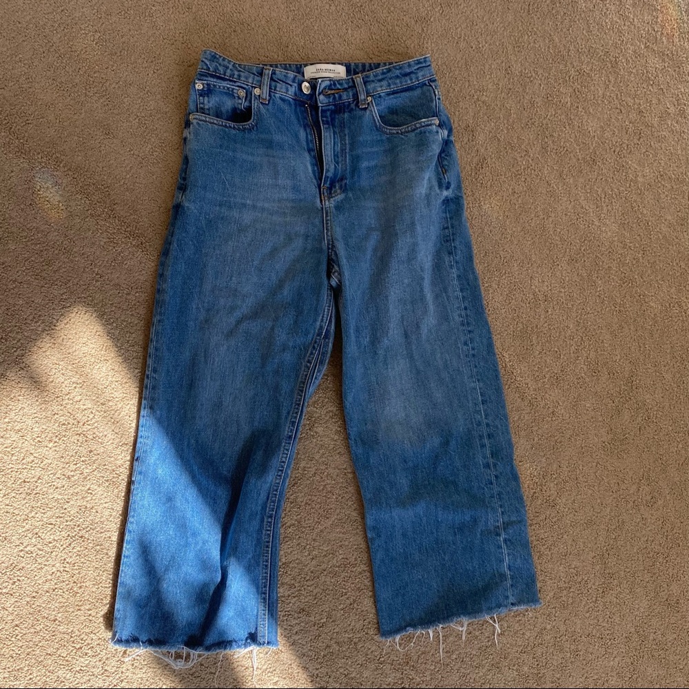 Zara cropped flare jeans